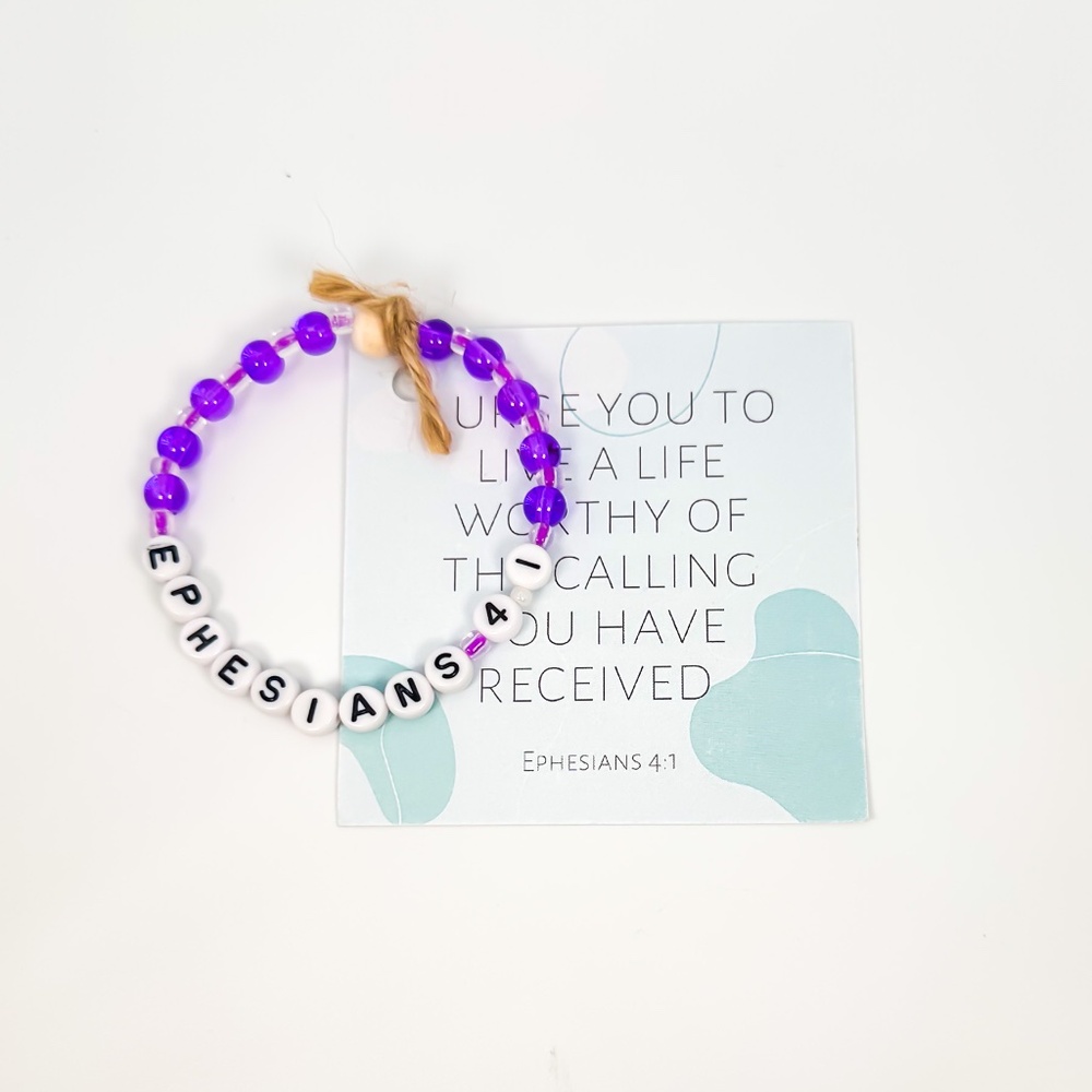 Bible Verse Beaded Bracelet - Handmade - Ephesians 4:1
